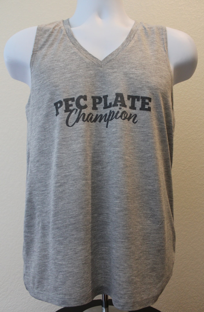 Photo of PFC grey tank top with PFC Champion on front