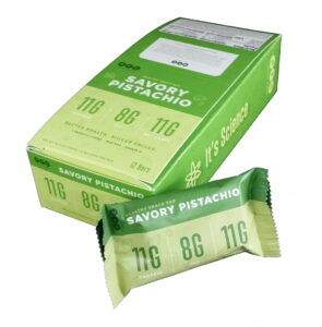 PFC bar in box of 12, healthy snack bar, savory pistachio